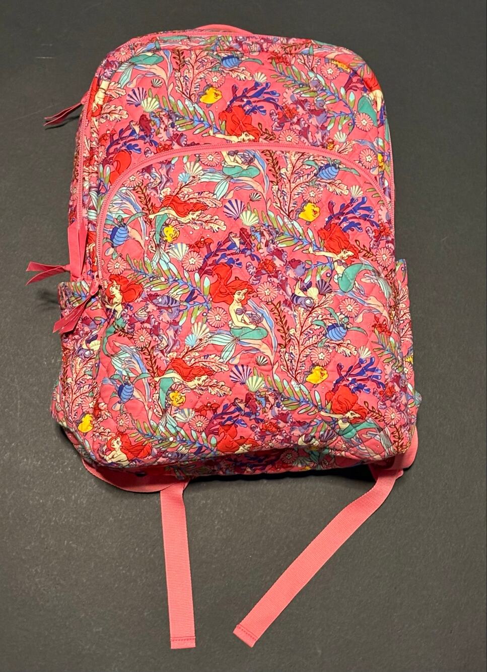 Vera Bradley Arielโs Pink Lagoon Essential Large Backpack Little Mermaid NWT